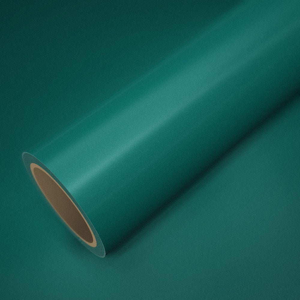Rolle Folie ICR® Aston-Grün auf einem Bogen derselben Folie