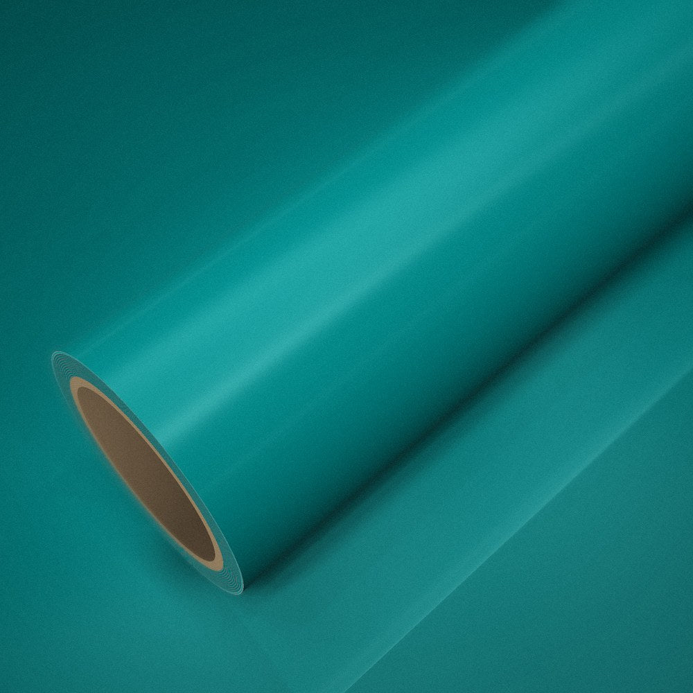 Rolle Folie ICR® Smaragdgrün auf einem Bogen derselben Folie