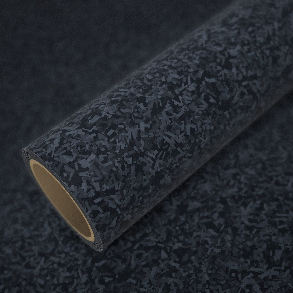 Rolle Folie Forged Carbon 3D auf einem Bogen derselben Folie