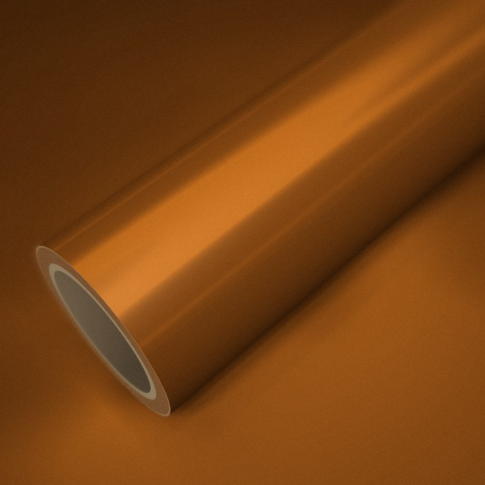Rolle Folie Chrom Matt Orange auf einem Bogen derselben Folie