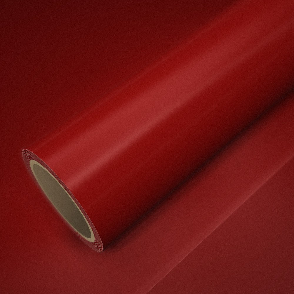 Rolle Folie Rot Glanz auf einem Bogen derselben Folie