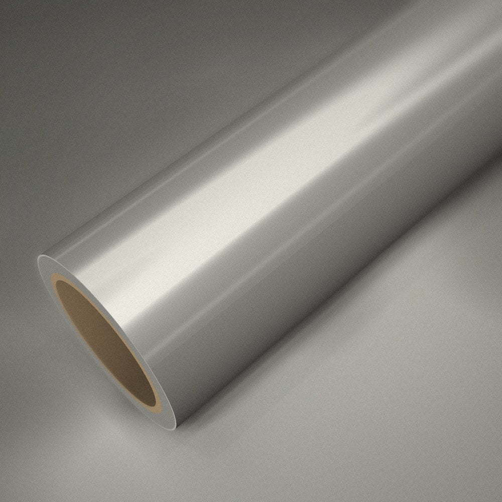 Rolle Folie ICR® Aluminium Silber Matt auf einem Bogen derselben Folie