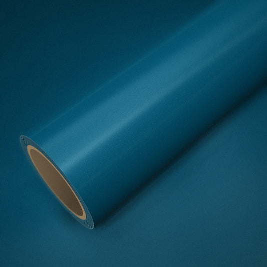 Rolle Folie ICR® Pfauengrün auf einem Bogen derselben Folie