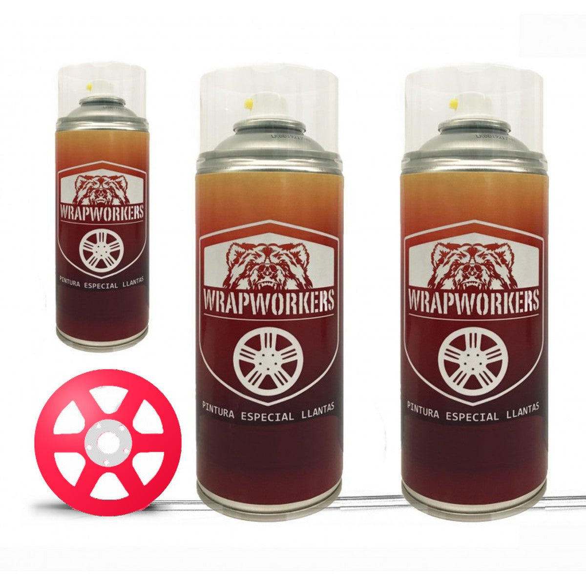 Felgenlack-Spray-Set · Neonrot Glanz