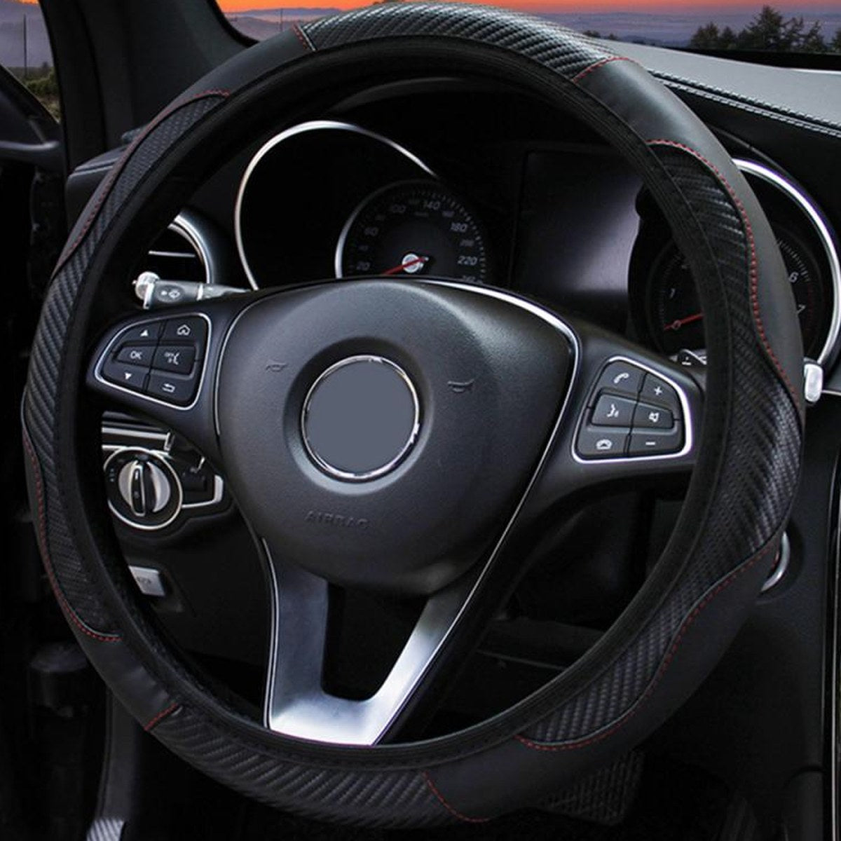 Lenkradbezug in Carbon-Optik, schwarz