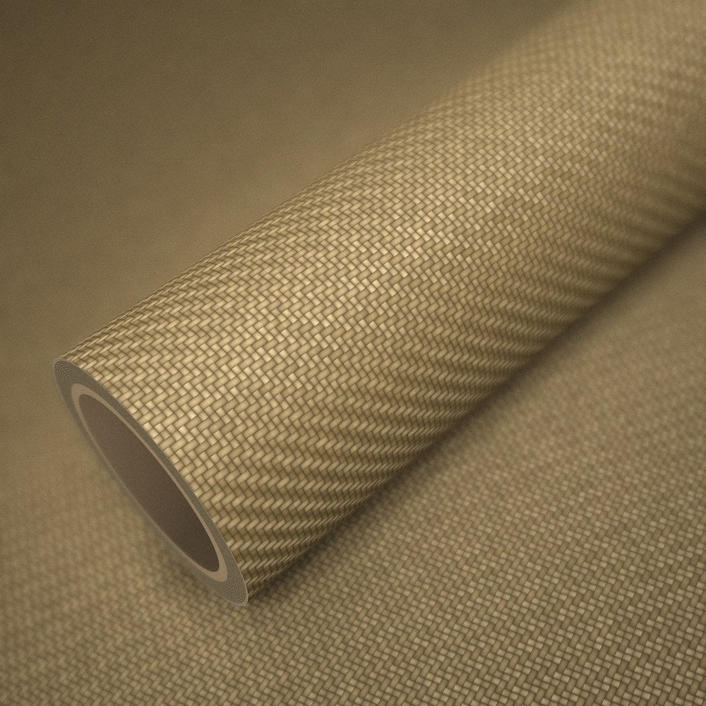 Rolle Folie Carbon Gold auf einem Bogen derselben Folie