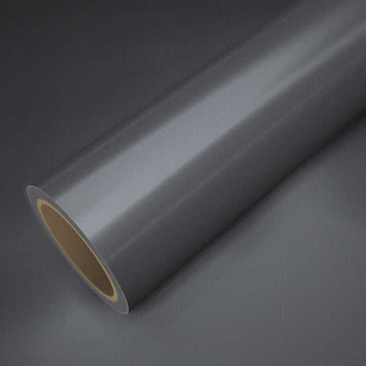 Rolle Folie Chrom Satin Stahlgrau auf einem Bogen derselben Folie
