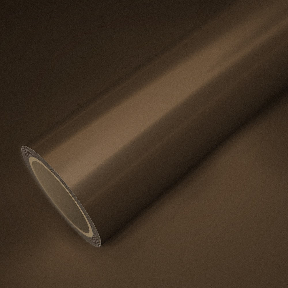 Rolle Folie Chrom Satin Erdbraun auf einem Bogen derselben Folie