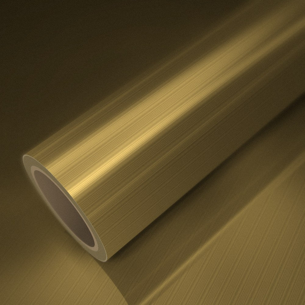 Rolle Folie Gold gebürstet auf einem Bogen derselben Folie