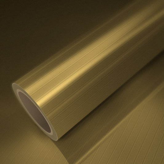 Rolle Folie Gold gebürstet auf einem Bogen derselben Folie