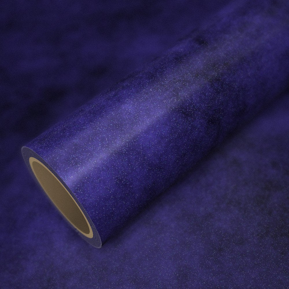Rolle Folie Diamant Blau-Violett auf einem Bogen derselben Folie
