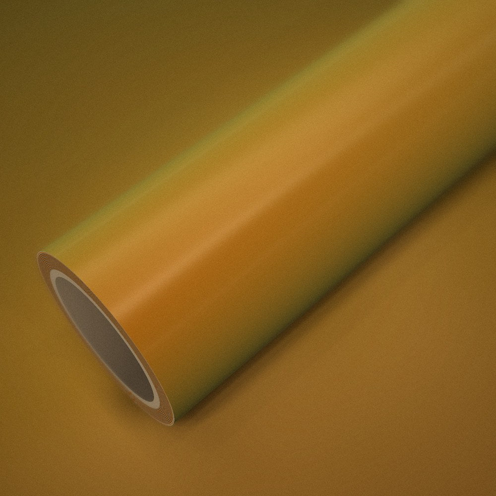 Rolle Folie Magic Goldorange auf einem Bogen derselben Folie