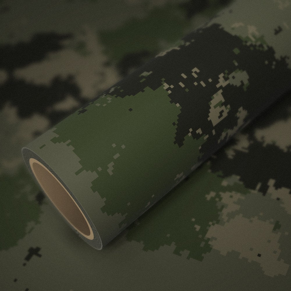 Rolle Folie Camouflage Pixel auf einem Bogen derselben Folie