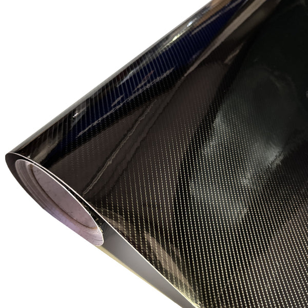 Rolle Carbonfolie Schwarz glänzend Premium 5D mit Hochglanz-Finish