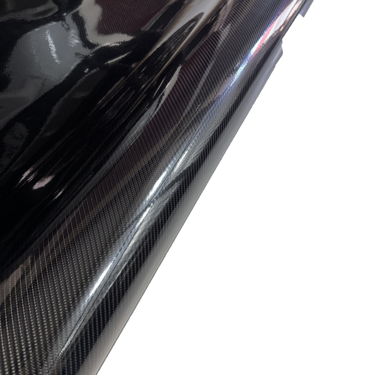Glanz der Carbonfolie Schwarz Premium aus der Nähe